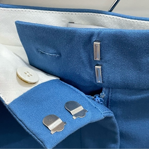 NWT Derek Lam 10 Crosby Women’s 2 Malika Side Slit Cotton Blend Pants Blue - Picture 7 of 12